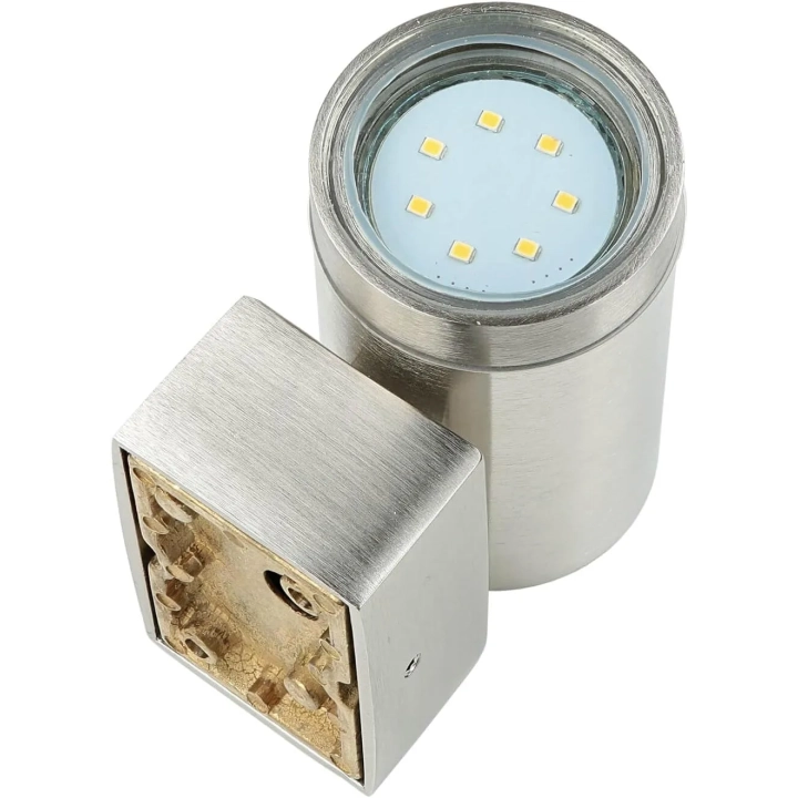 Lampa ścienna Licht-Erlebnisse nierdzewny IP64 GU10 nikiel POWYSTAWOWY