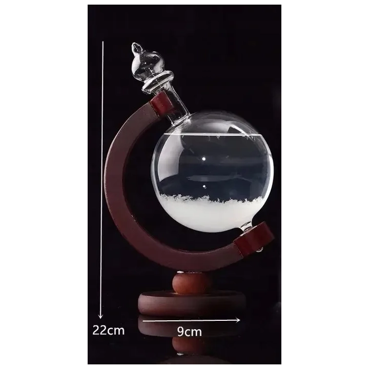 Barometr szklany Stormglass RESTEQ elegancki prognozator pogody z efektem krystalizacji