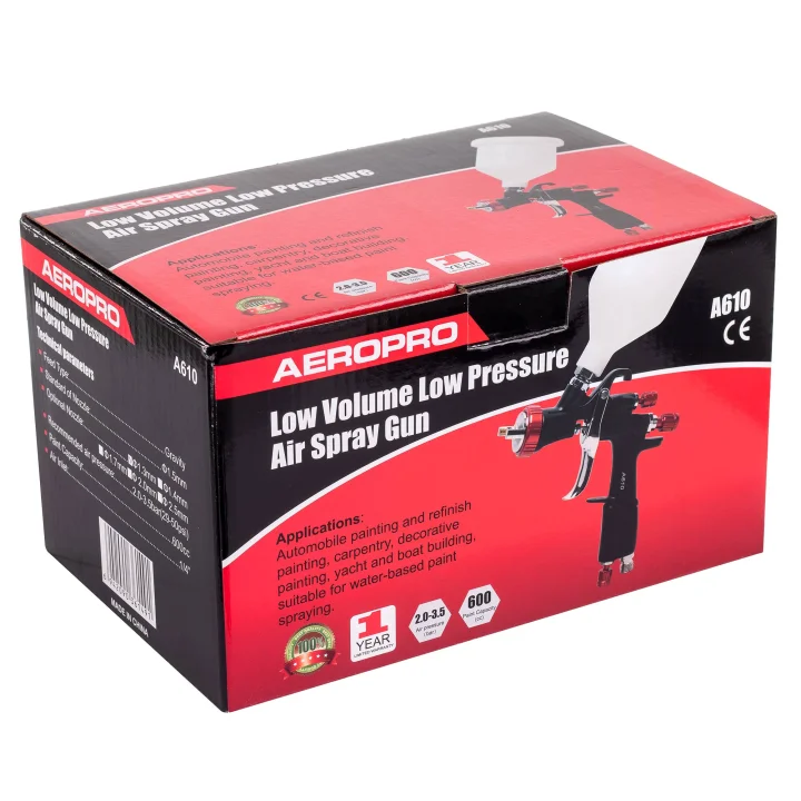 Pistolet Lakierniczy 2,5mm Dysza LVLP AEROPRO do Malowania A610 85-110l/min