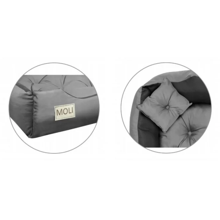 Legowisko dla psa kojec 75x65 cm personalizowane szare