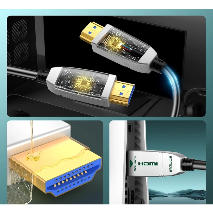 Kabel HDMI FeizLink 4K 1m światłowodowy szybki 18Gbps HDMI2.0 HDR10 ARC