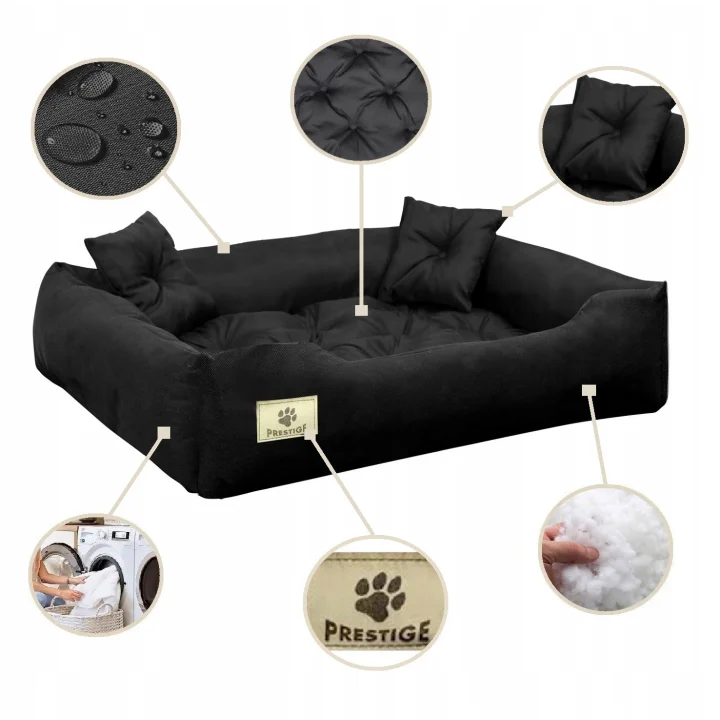Legowisko dla psa kojec PRESTIGE 115x95 cm wodoodporne czarne