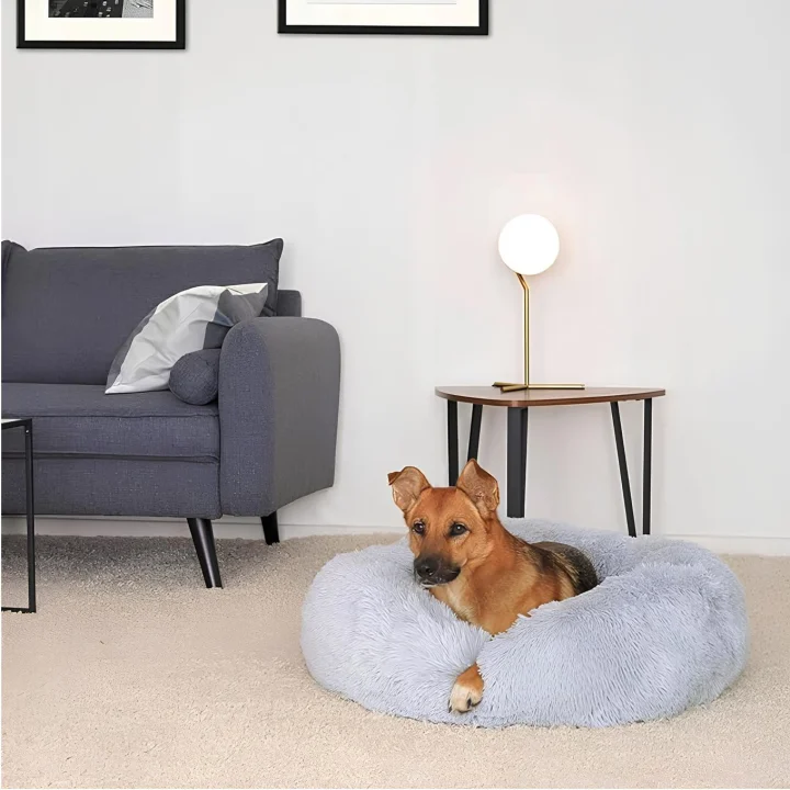 Poduszka dla psa Puppy Love, szerokość 100 cm, jasnoszara