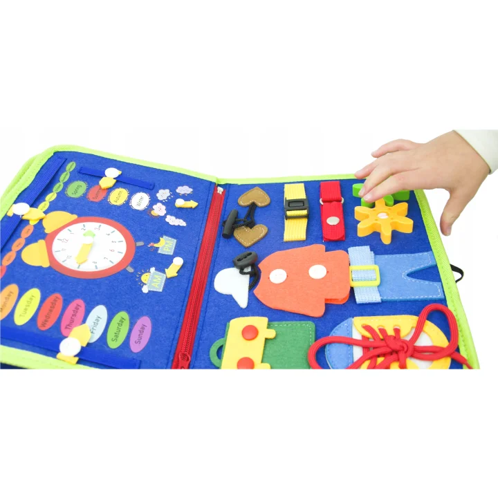 LT520 TABLICA MANIPULACYJNA DINOZAUR MONTESSORI KSIĄŻKA 3D SENSORYCZNA