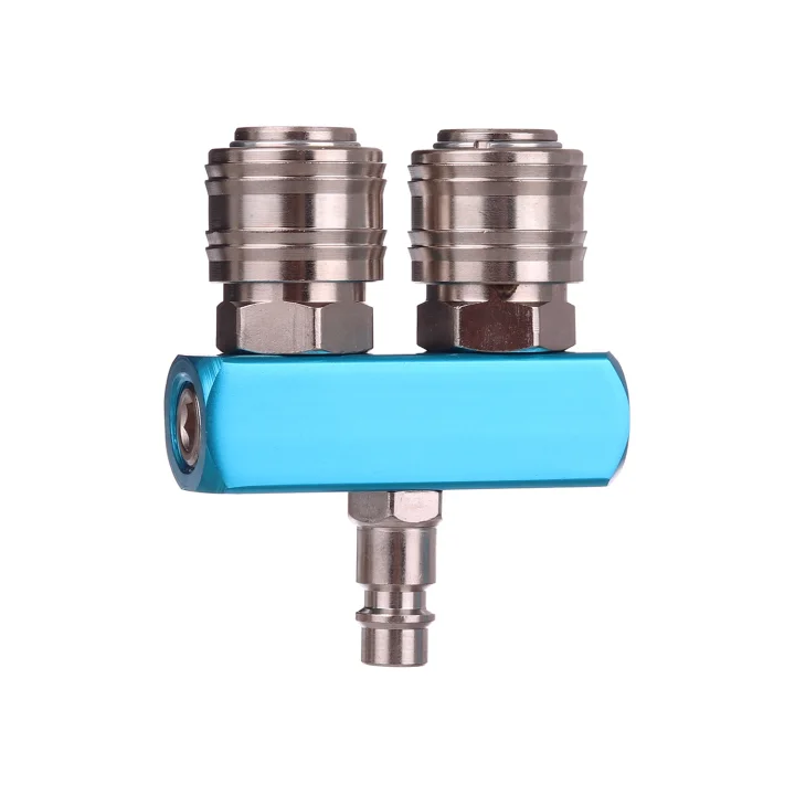 ROZDZIELACZ ROZGAŁĘŹNIK PNEUMATYCZNY KOMPRESORA 2-DROŻNY SZYBKOZŁĄCZKI 1/4”