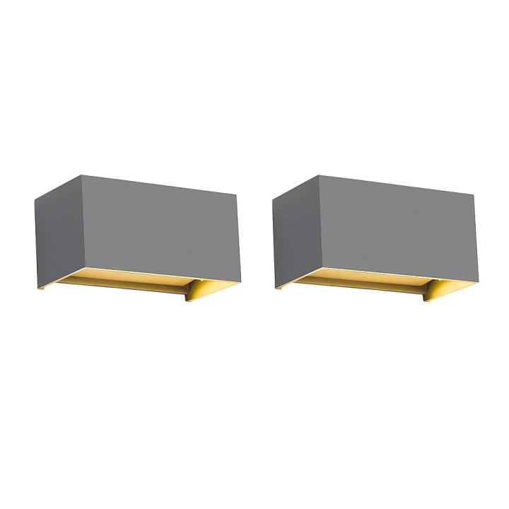 Lampy LED Kingwen 20 W 3000 K IP65 szare zestaw 2 szt.