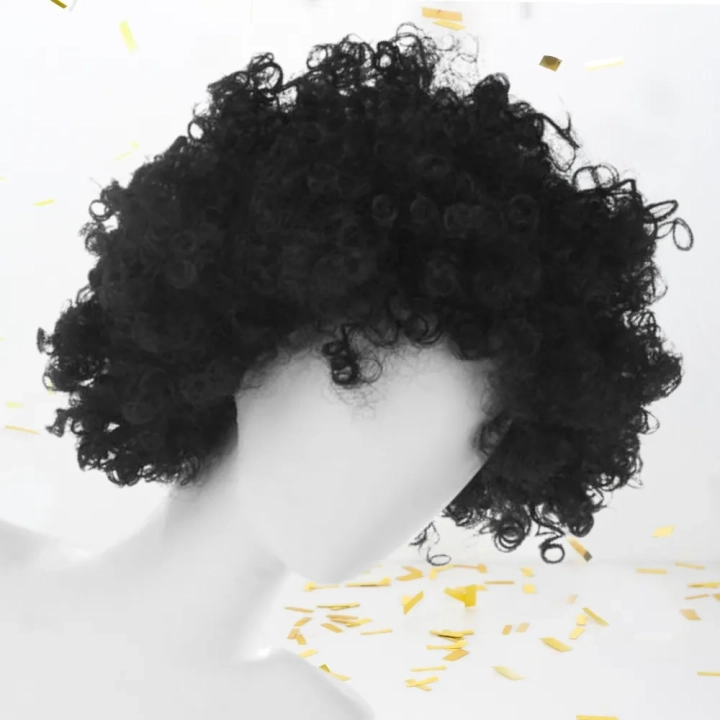 PERUKA WŁOSY CZARNE AFRO KARNAWAŁ PARTY FOTOBUDKA PANIEŃSKI URODZINY