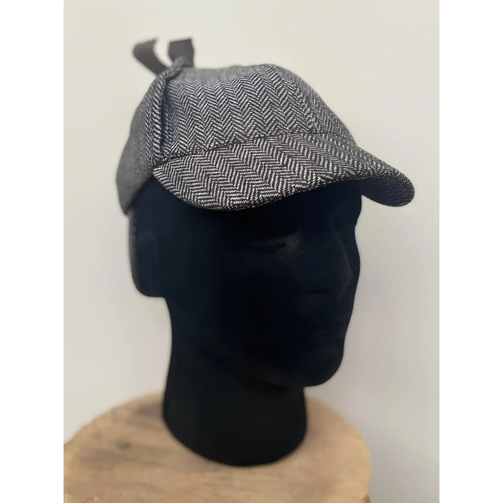 Kapelusz Sherlock Holmes łowcy jeleni 55cm klasyczny kapelusz detektywa z daszkami, idealny do cosplayu i przebrań