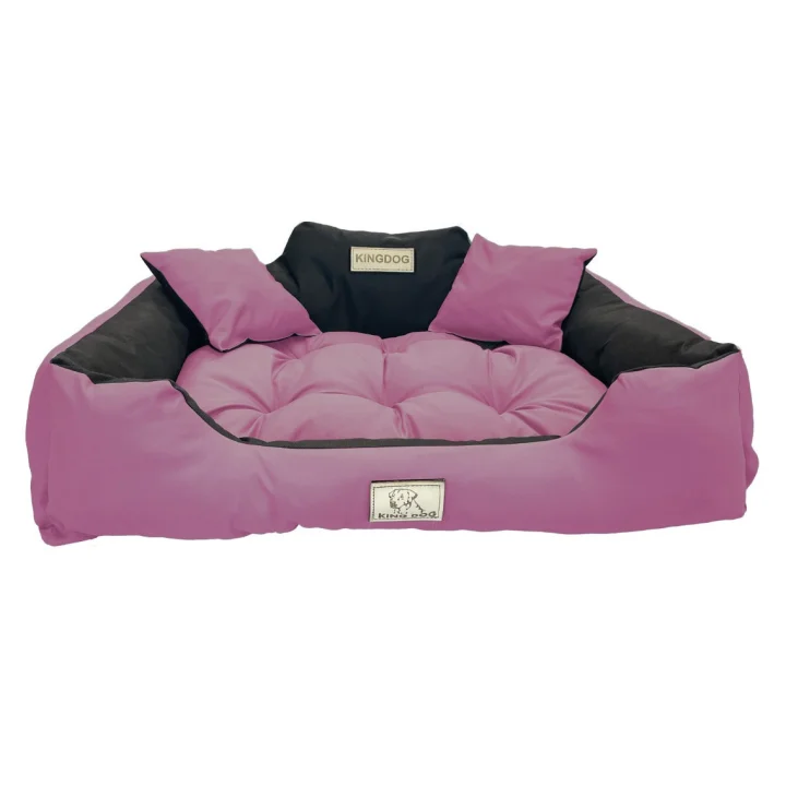 Legowisko dla psa kojec KINGDOG 55x45 cm personalizowane wodoodporne różowe