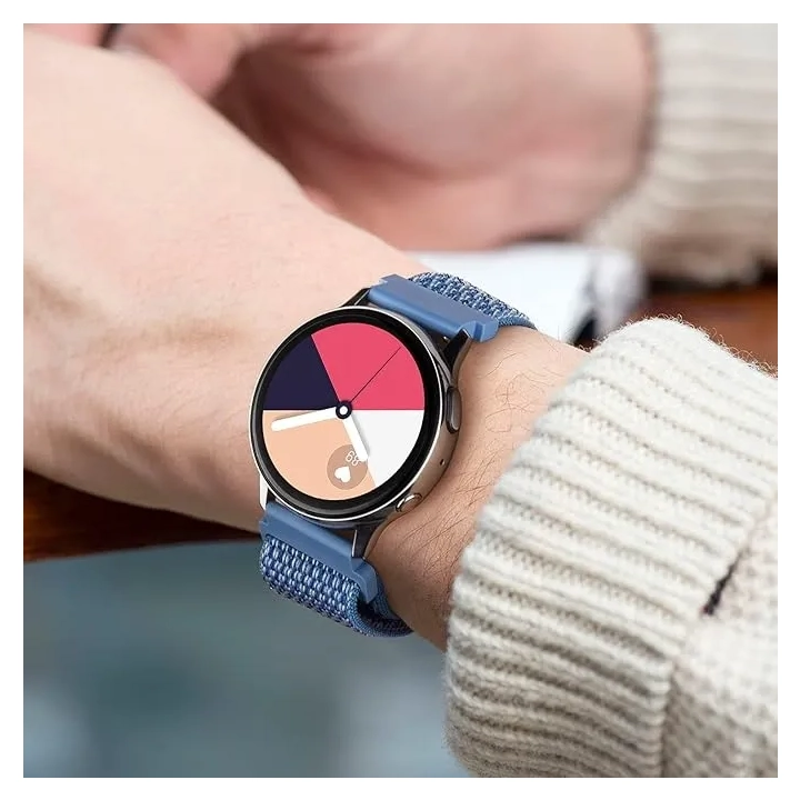 Pasek do zegarka smartwatch silikon 20mm Mugust 3 szt. rzep szary/różowy/niebieski