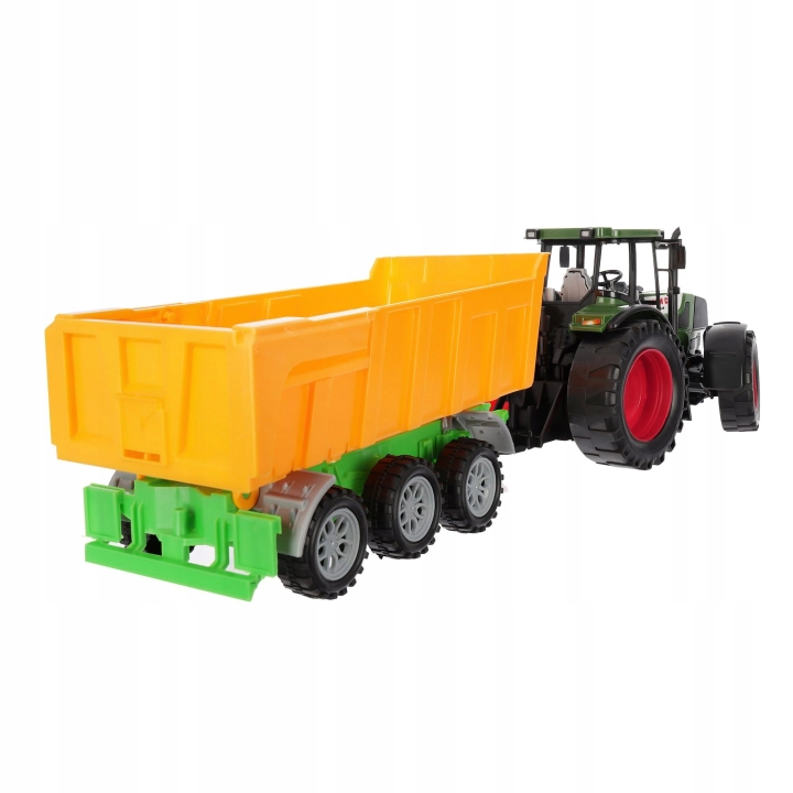 TRAKTOR Z PRZYCZEPĄ KIPER WYWROTKA OTWIERANA PRZYCZEPA 54 cm