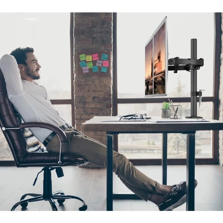 Uchwyt na dwa monitory BONTEC MDM002 13-27'', VESA 75/100