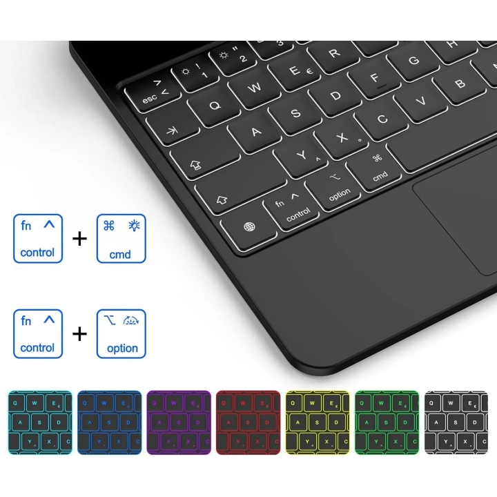 Etui z klawiaturą GOOJODOQ A1895 Pro do iPada Pro 11/iPad Air 5/4, czarne Powystawowy