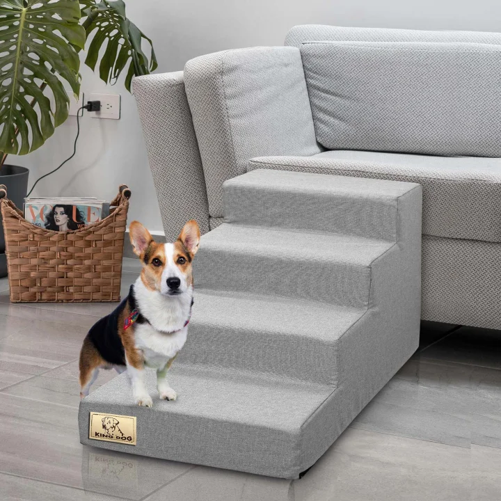 Schody 4 stopniowe rozbieralne, antyslip 60x40x30 cm len szary