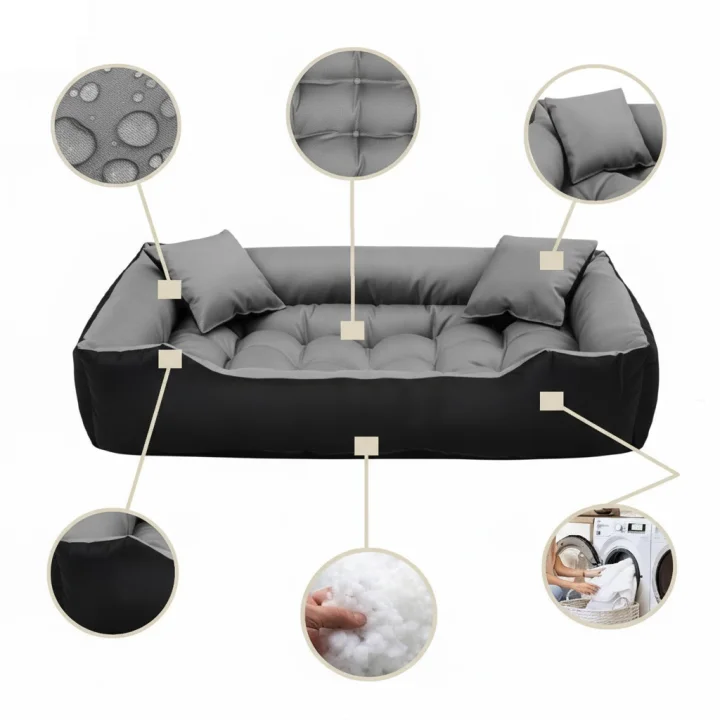 Legowisko dla psa kojec ECCO 100x75 cm wodoodporne szare