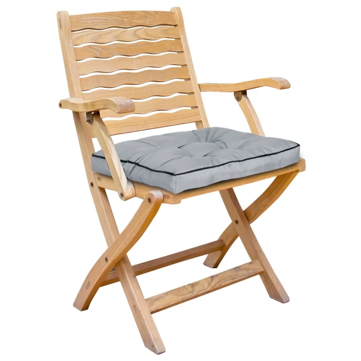 Poduszka ogrodowa wysoki bok z lamówką 50x50 cm ciemnoszara