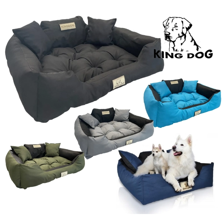 Legowisko dla psa kojec KINGDOG 55x45 cm personalizowane wodoodporne czarne