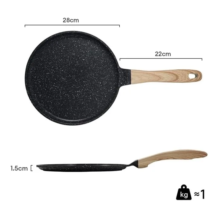 Patelnia do naleśników JEETEE 28 cm powłoka granitowa do indukcji