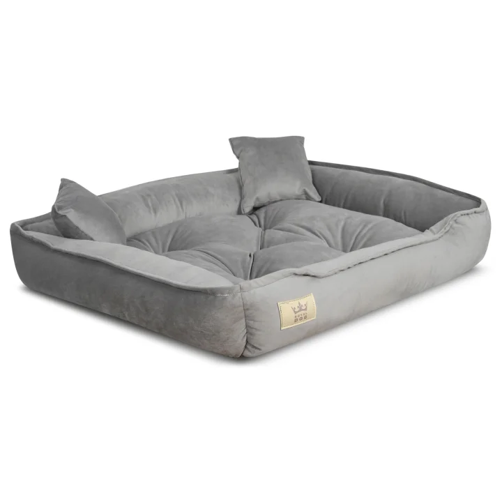 Legowisko dla psa kojec 75x65 cm welur szary