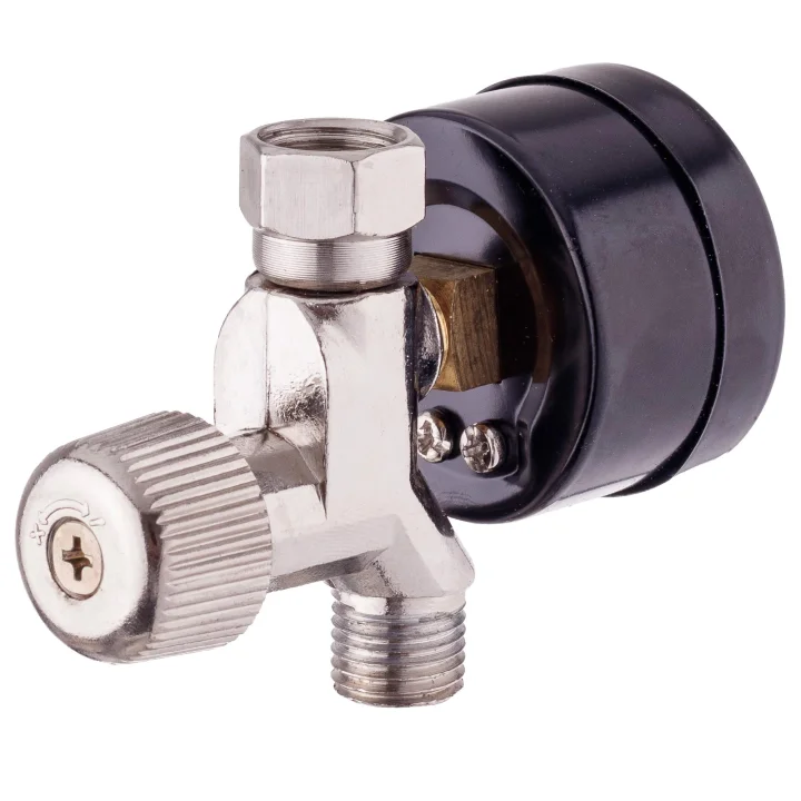 Reduktor Ciśnienia Powietrza Szklany Pistoletu Lakierniczego 1/4 Manometr