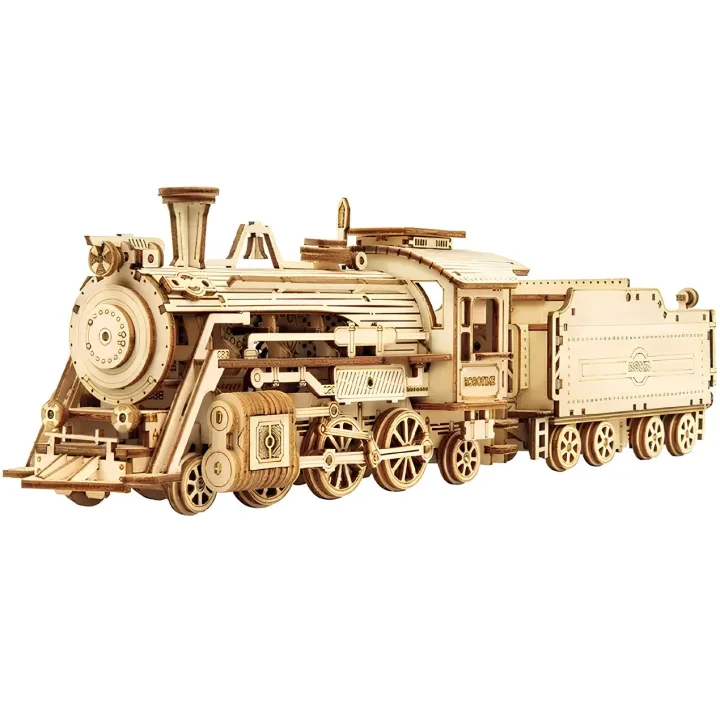 Zestaw konstrukcyjny Robotime Lokomotywa 308 elementów model 3D 307x67x82 cm