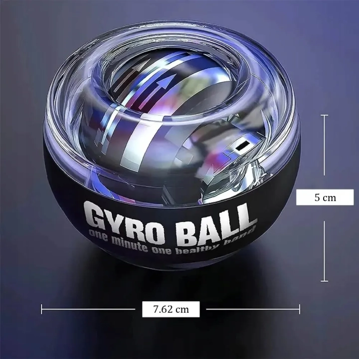 GYRO BALL KULA ŻYROSKOPOWA LED DO ĆWICZEŃ do wzmacniania nadgarstków, palców i rehabilitacji dłoni z efektem świetlnym