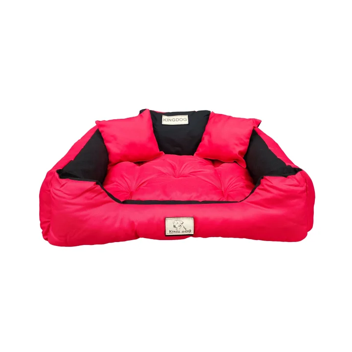 Legowisko dla psa kojec KINGDOG 130x105 cm personalizowane wodoodporne czerwone