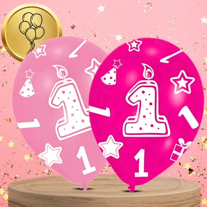 BALONY DMUCHANE LATEKSOWE RÓŻOWE 6 SZT NA URODZINY ROCZEK DEKORACJA