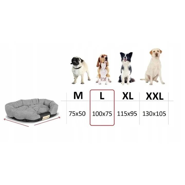 Legowisko dla psa 100x75 cm personalizowane wodoodporne szare