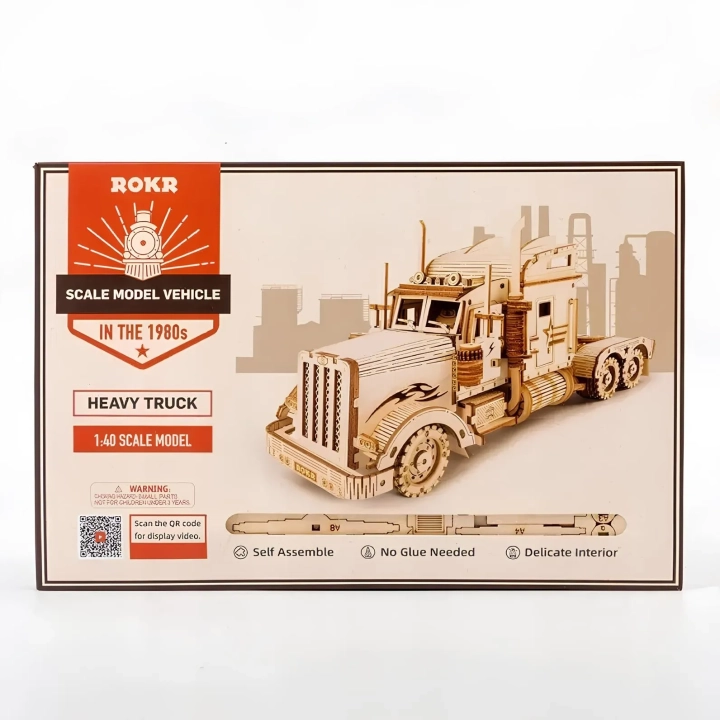 Puzzle 3D Robotime 3D Ciężarówka 286 części drewniany model do składania