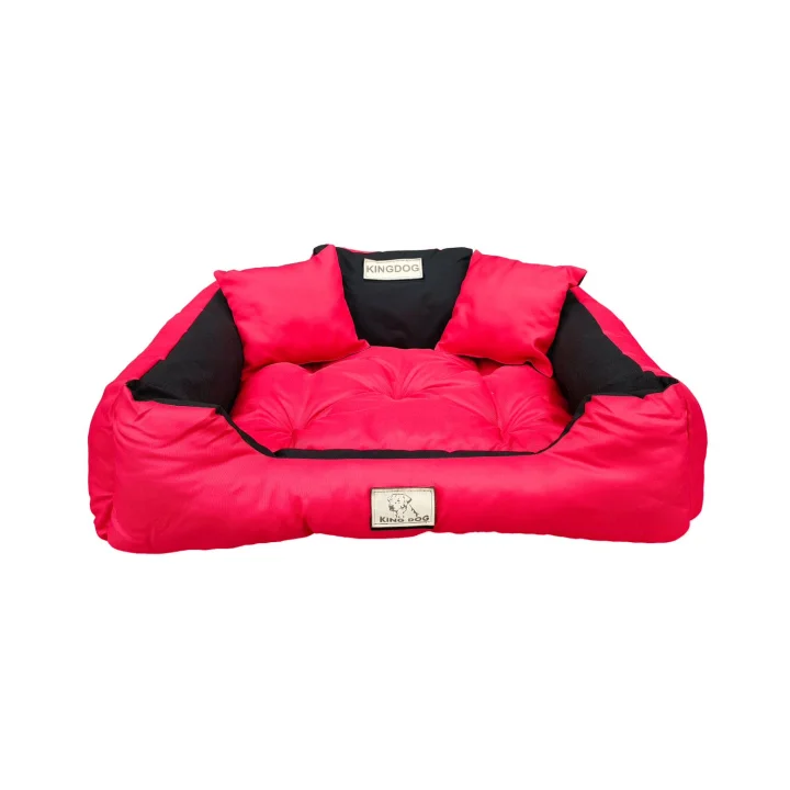 Legowisko dla psa kojec KINGDOG 75x65 cm personalizowane wodoodporne czerwone