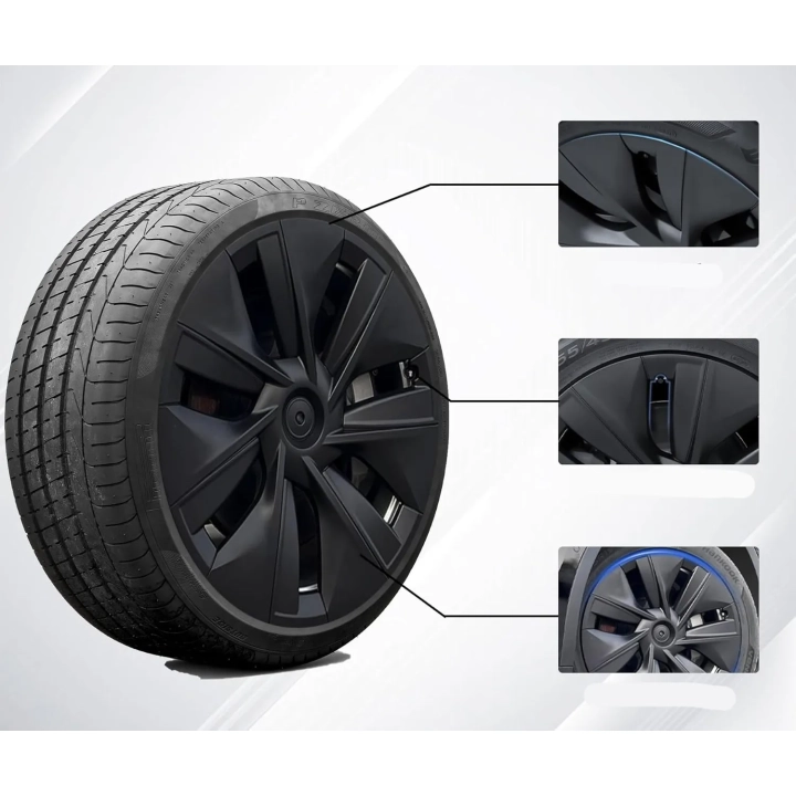 Nakładki na koła Tesla Model Y KAVANIC 19 cali matowe czarne 4 sztuki OEM 2020-2023 0030653