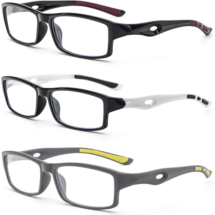 Okulary do czytania i komputera +3.00 KoKoBin TR90 antyblue zestaw 3szt