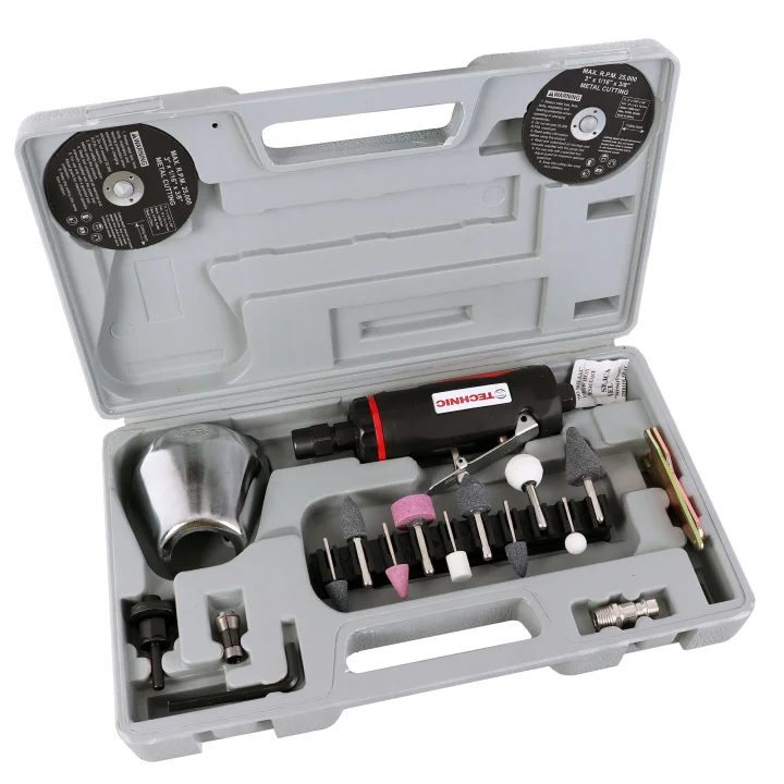 Szlifierka Pneumatyczna Prosta Przecinarka Cięcia Zestaw Walizka Kamienie