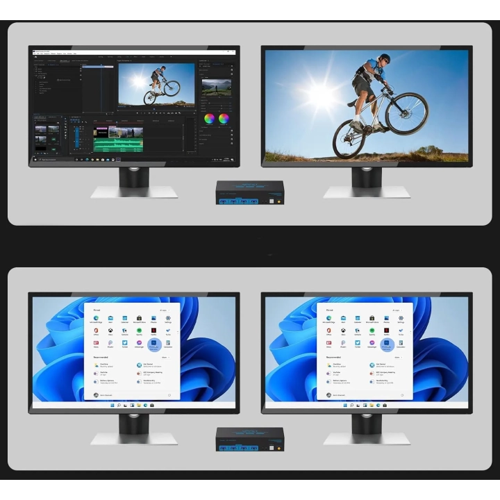 Przełącznik HDMI KVM CMSTEDCD VP-SW220 4K 60Hz 2PC 2 monitory USB 3.0, pilot