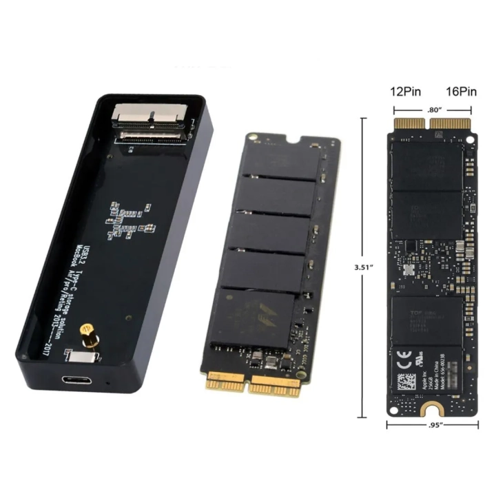 Portatywna obudowa SSD USB 3.2 dla MacBook Air/Pro 2013-2017