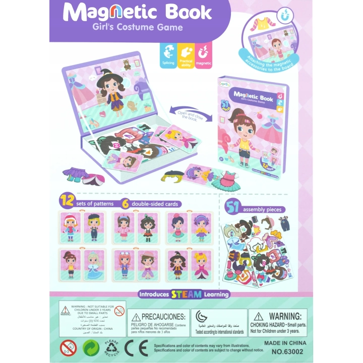 KSIĄŻKA MAGNETYCZNA UKŁADANKA GRA UBIERANKA ZAŁÓŻ UBRANIA PUZZLE MONTESSORI