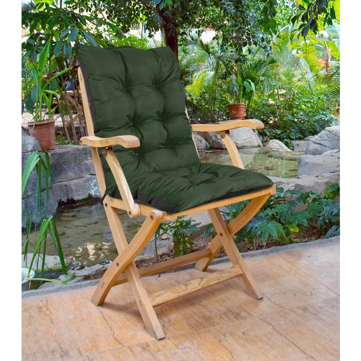 Poduszka ogrodowa 50x50x80 cm na krzesło wodoodporna zielona
