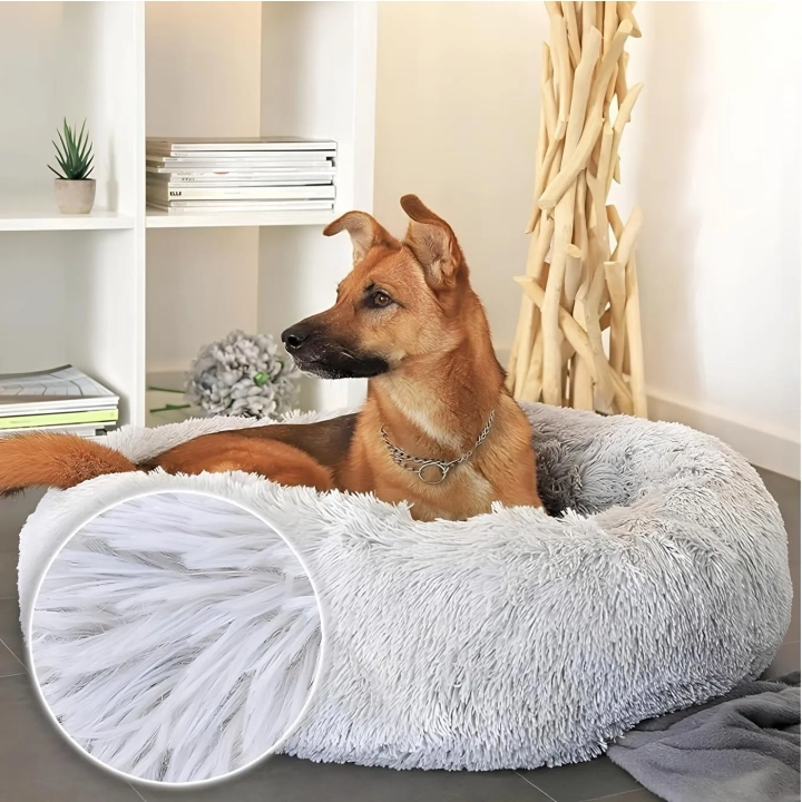 Poduszka dla psa Puppy Love, szerokość 100 cm, jasnoszara