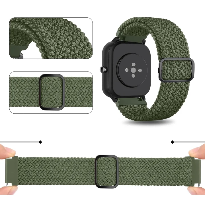 Pasek do zegarka Smartwatch Amazfit Bip 3 Pro/Bip U/GTS 4 Mini Mugust zielony