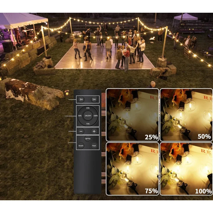 Yuucio LED string lights, G40, 75+2 plastikowe żarówki, 45 metrów