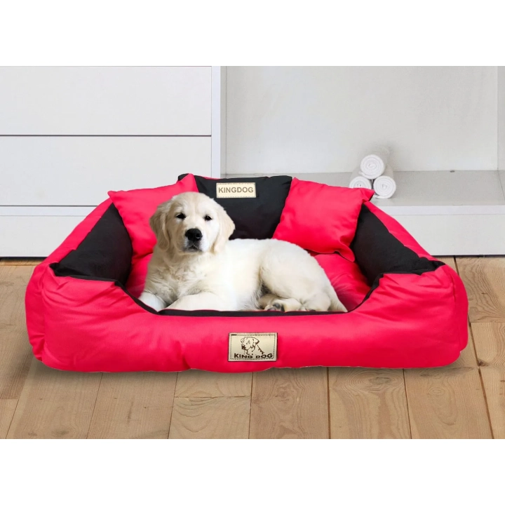Legowisko dla psa kojec KINGDOG 115x95 cm personalizowane wodoodporne czerwone