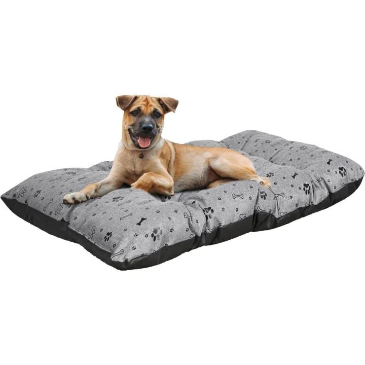 Legowisko dla psa poduszka PRESTIGE 140x100 cm wodoodporna kości czarne
