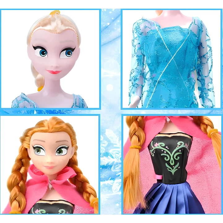 Lalki Elsa i Anna 28cm z filmu Kraina Lodu Frozen zestaw lalek z ruchomymi kończynami i ubraniami