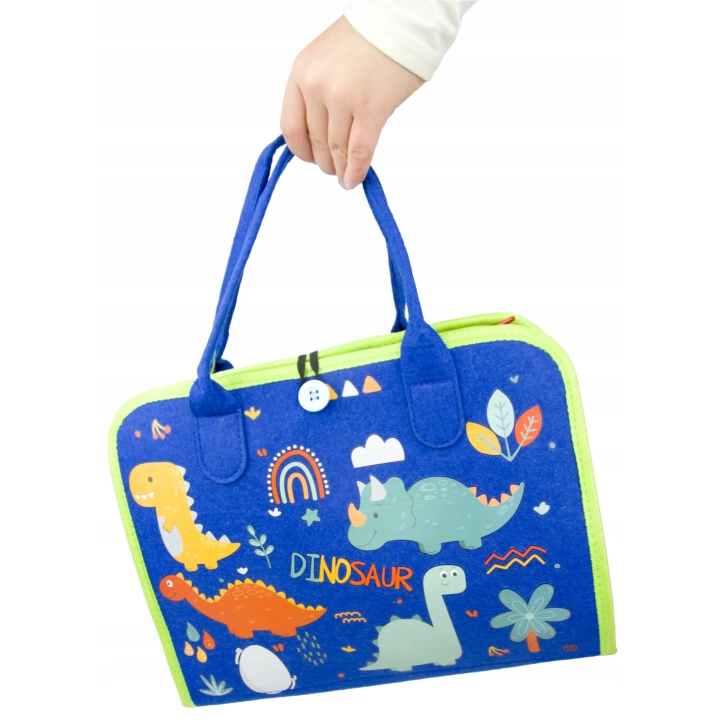 LT520 TABLICA MANIPULACYJNA DINOZAUR MONTESSORI KSIĄŻKA 3D SENSORYCZNA