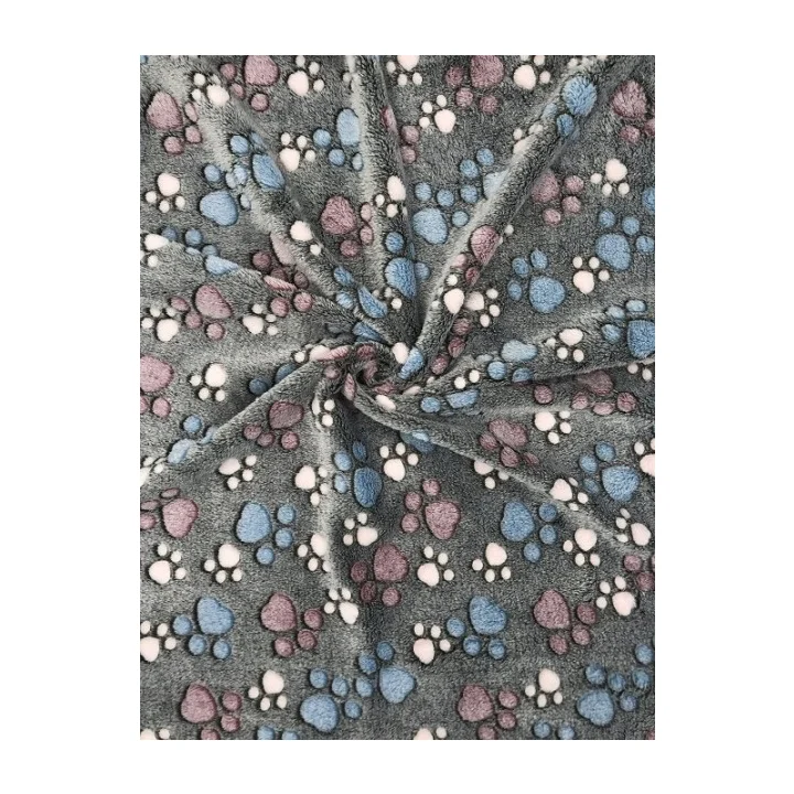 Koc polarowy 100x70 cm łapy ciemne
