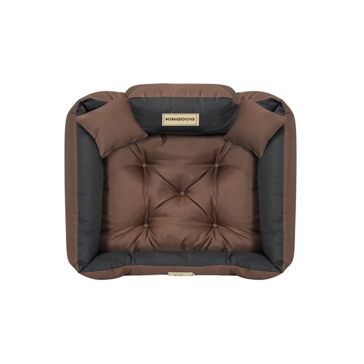 Legowisko dla psa kojec KINGDOG 145x115 cm personalizowane wodoodporne brązowe