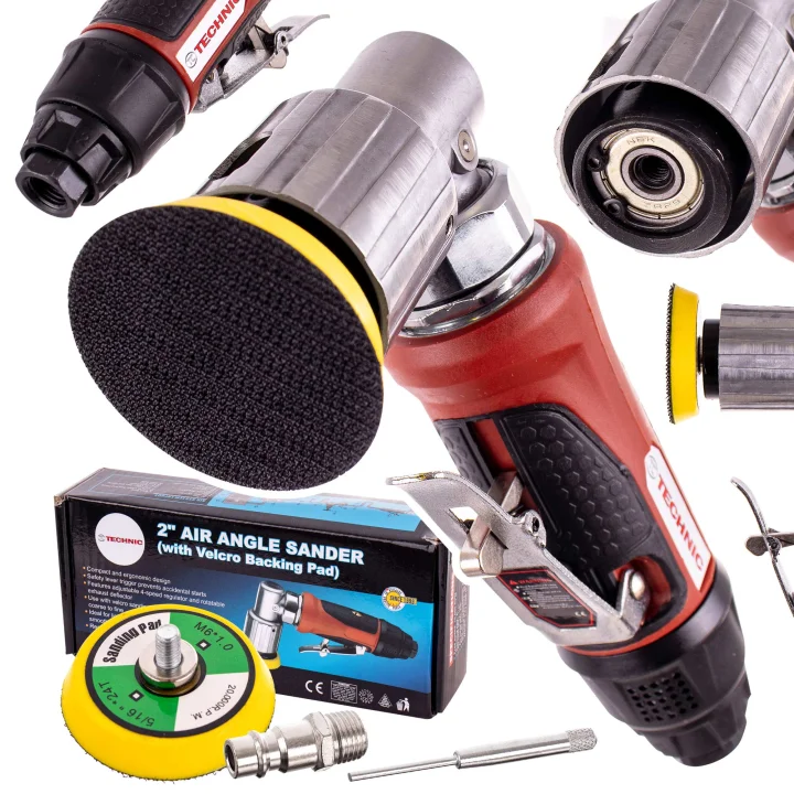 Szlifierka Pneumatyczna Kątowa Mimośrodowa 50mm Rzep Regulacja Oscylacyjna