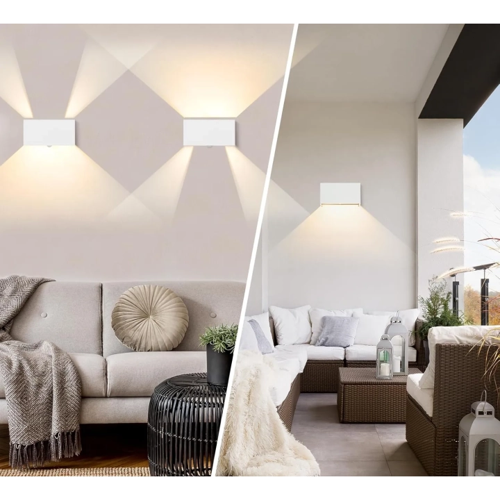 Lampa zewnętrzna LED CELAVY 2 szt. z czujnikiem ruchu IP65 ścienna biała