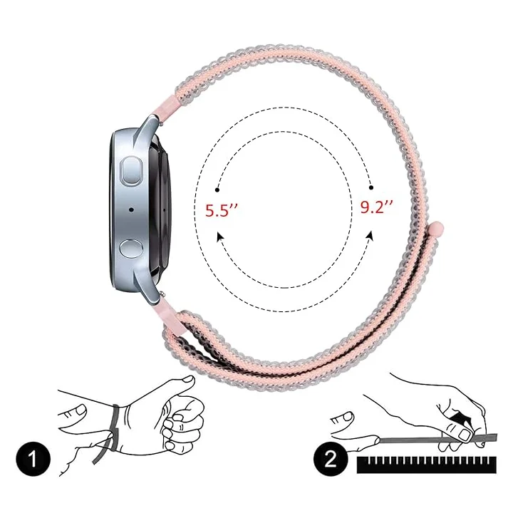 Pasek do zegarka smartwatch silikon 20mm Mugust 3 szt. rzep szary/różowy/niebieski